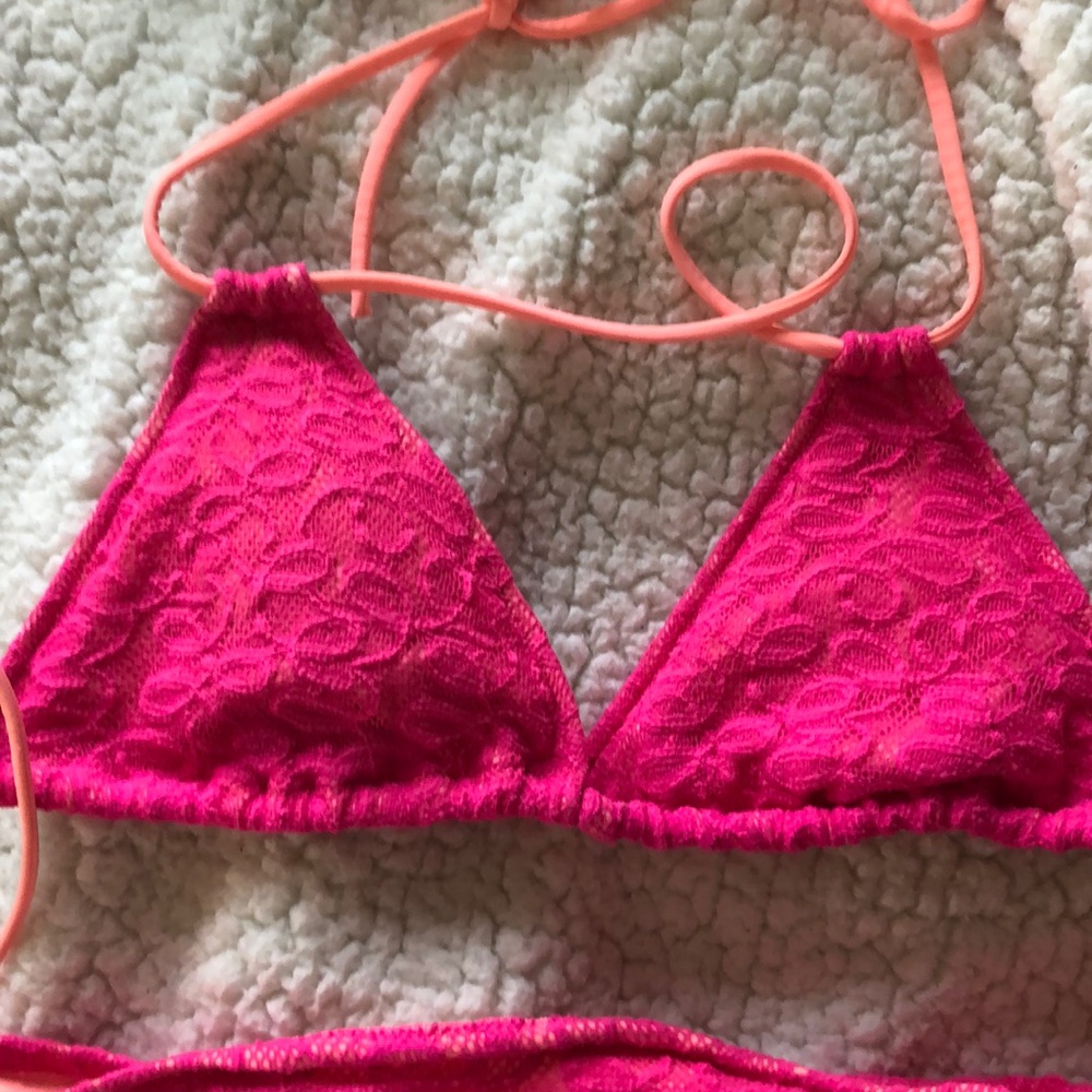 Victoria’s Secret Pink Lace Bikini M bottom L Top - Picture 2 of 6